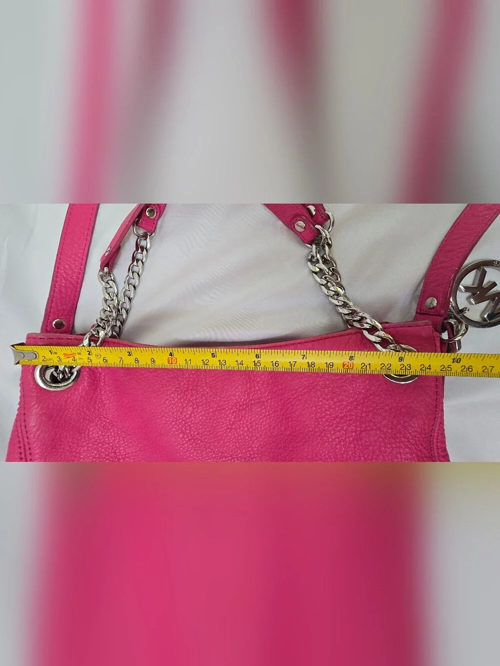 Michael Kors Jet Set Hot Pink Leather Chain Tote